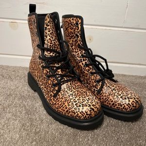 Leopard print boots